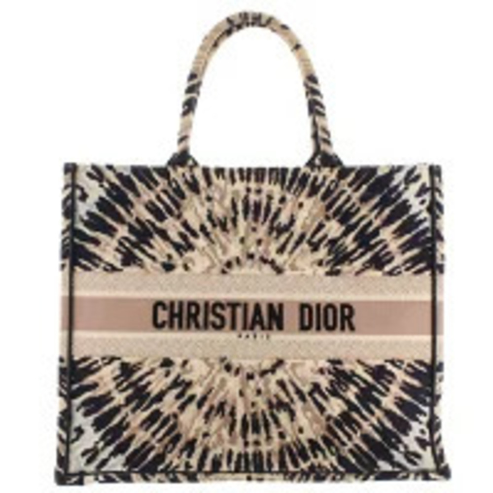 Dior Book Tote Canvas Pink Beige Black Bag